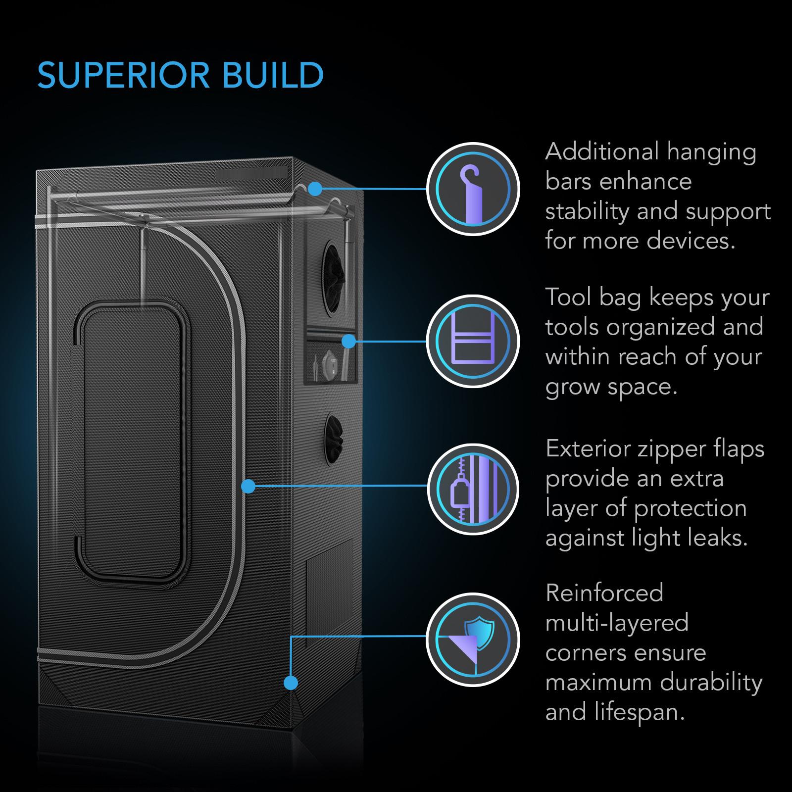 AC Infinity CLOUDLAB 894 ADVANCE GROW TENT 240x 120x 200cm - Image 5