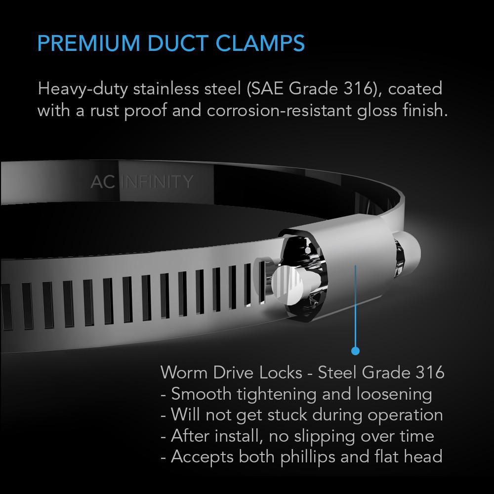 AC Infinity steel pipe clamp 200mm double pack - Image 2