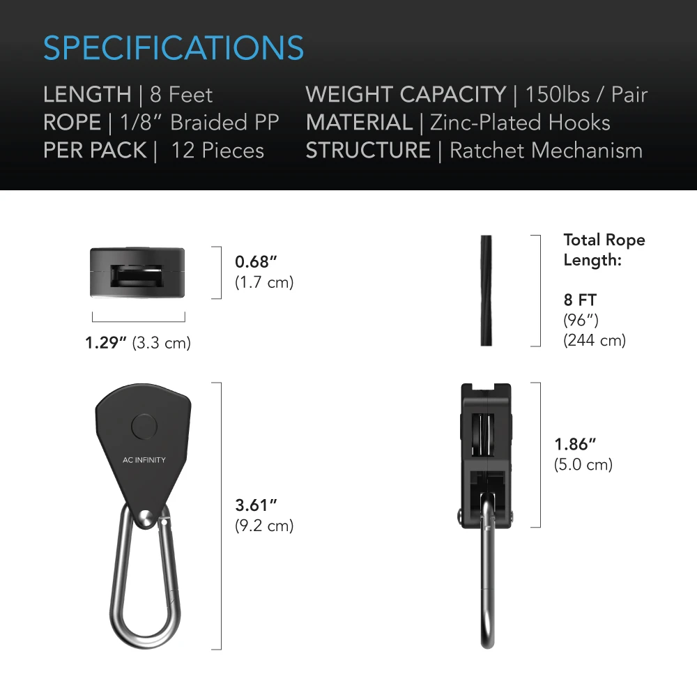 Rope Clip Hanger AC Infinity - Image 2