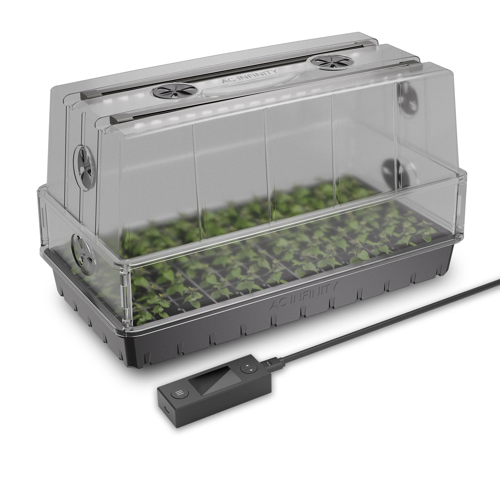 AC Infinity Heavy-Duty Humidity Dome Germination Kit with LED Lighting 22W - 53.3x27.4cm